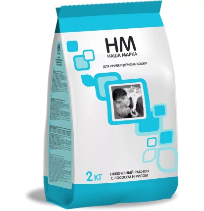 Наша Марка сухой корм для привередливых кошек с лососем и рисом 15 кг. 